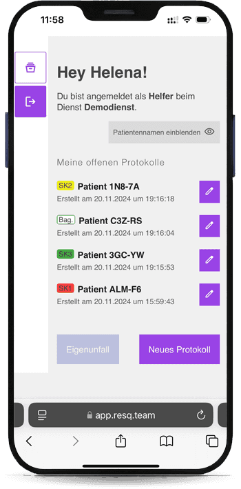 resQ.team bietet eine lückenlose Dokumentation von Sanitätsdiensten